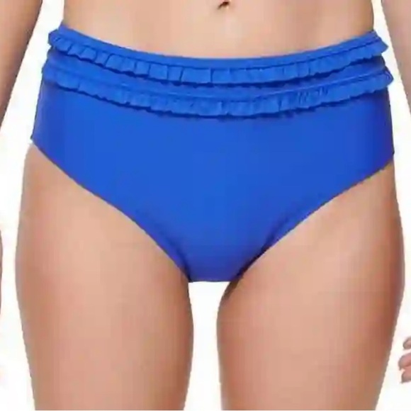 Tommy Hilfiger Small Bottoms Bikini Ruffled High Waist in Provence Blue NWT - Picture 6 of 9